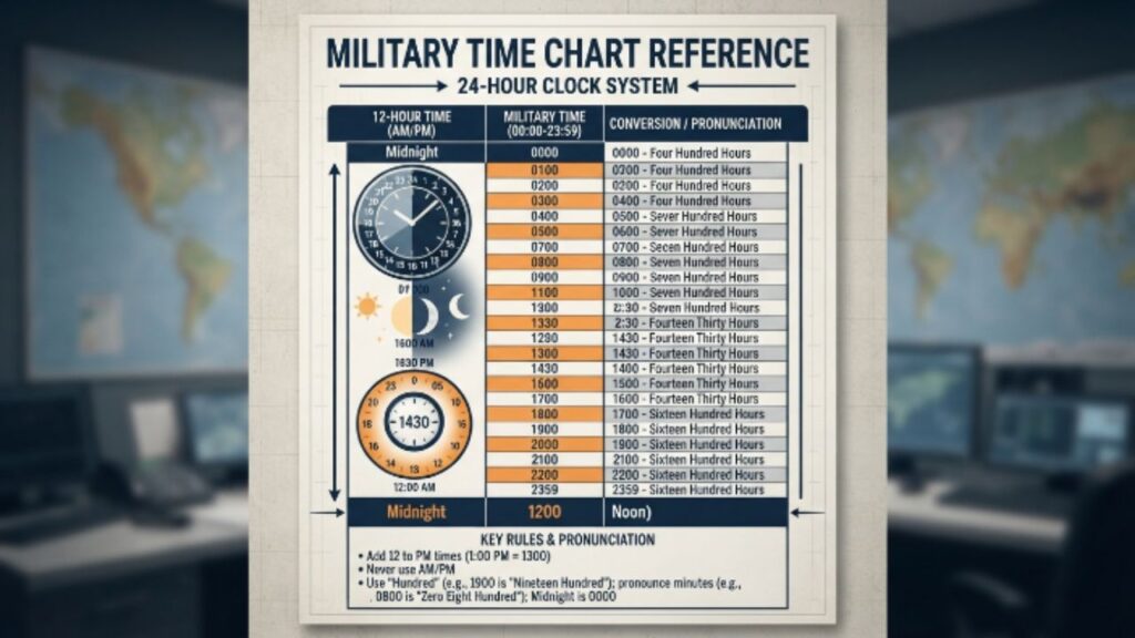 Military Time Chart Reference