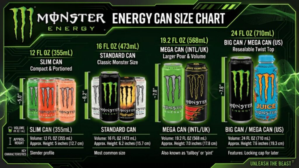 Monster Can Size Chart