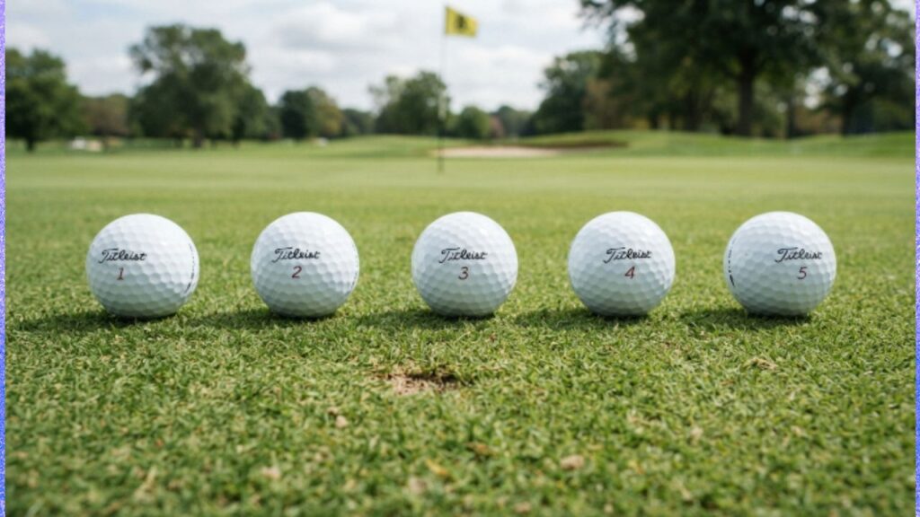 Five Golf Balls With a Small Gap