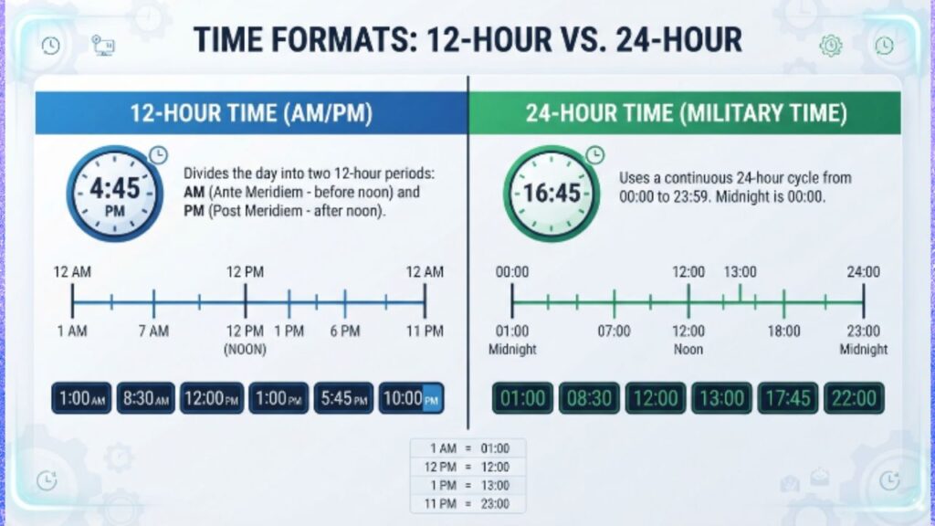 12-Hour Time vs. 24-Hour Time