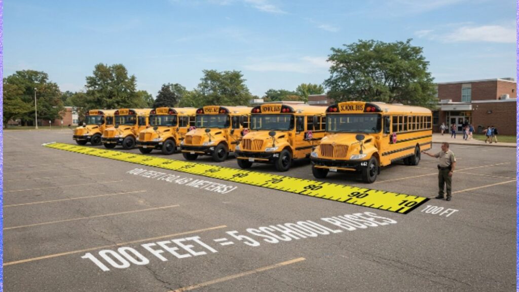 100 Feet Compared to School Buses