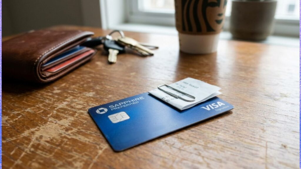Credit Card with One Paper Clip